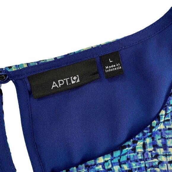 🍁 3/$25 🍁 Apartment 9 | Geometric Sheer Sleeveless Top | Blue | Size: Large - Picture 3 of 7
